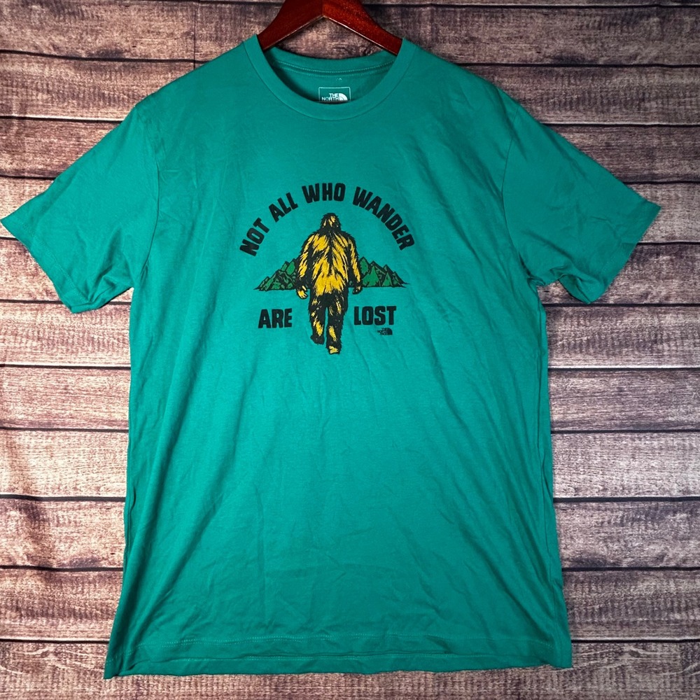 The North Face Mens Bigfoot Not All Who Wander Are Lost T-Shirt Teal Green L